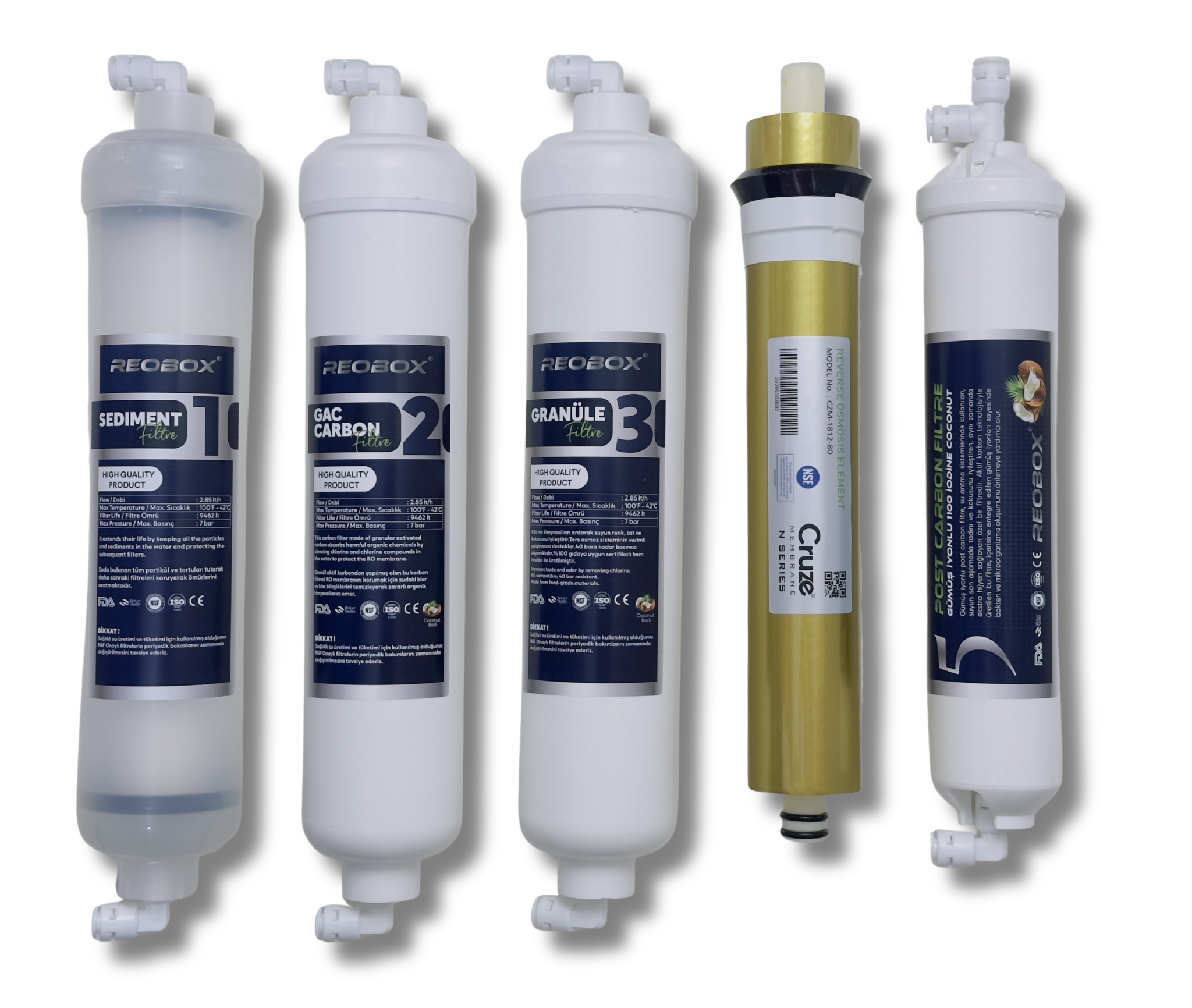 REOBOX 5’li Premium Su Arıtma Filtre Seti – Gümüş İyonlu Son Aşama ile Maksimum Hijyen! - Görsel 2
