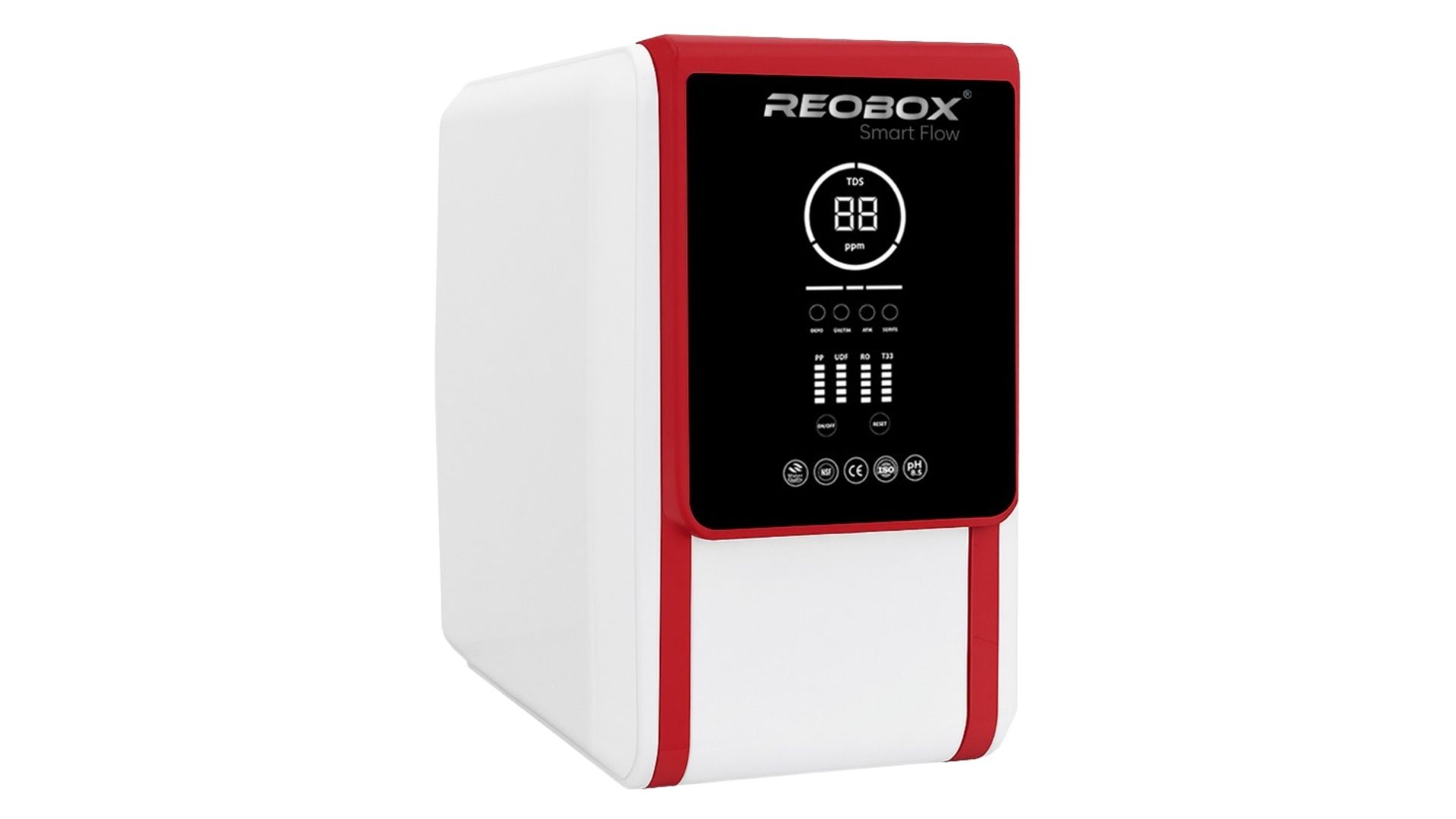 Reobox Smart Flow 6 Aşamalı Tam Dijital Akıllı Su Arıtma Cihazı KIRMIZI/BORDO