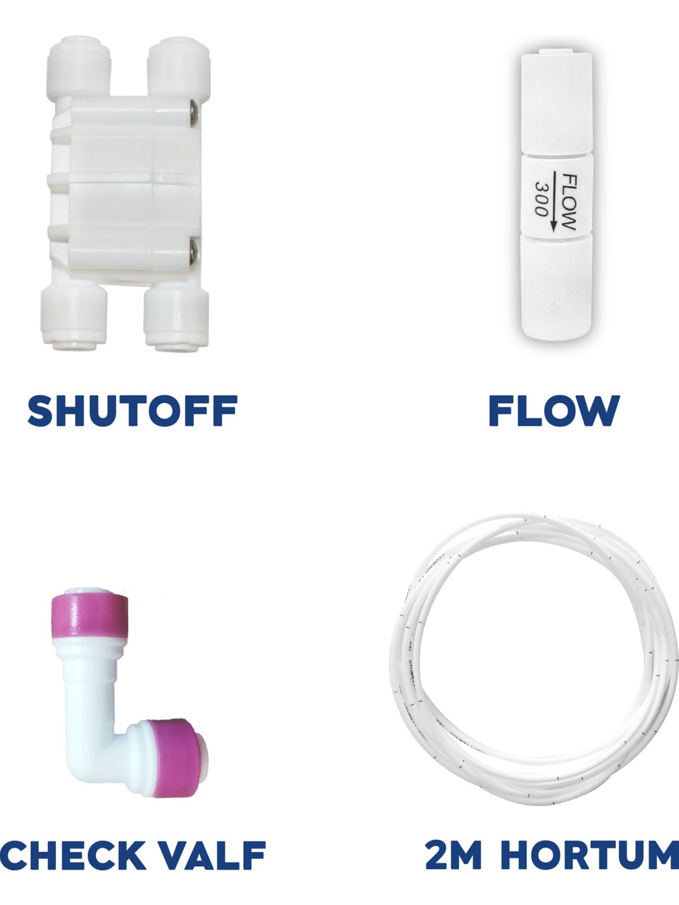 Su Arıtma Cihazı Yenileme Kiti Shut Off - Flow - Check Valf - Hortum Quick