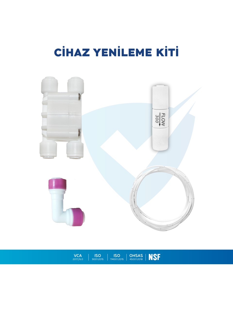 Su Arıtma Cihazı Yenileme Kiti Shut Off - Flow - Check Valf - Hortum Quick - Görsel 3
