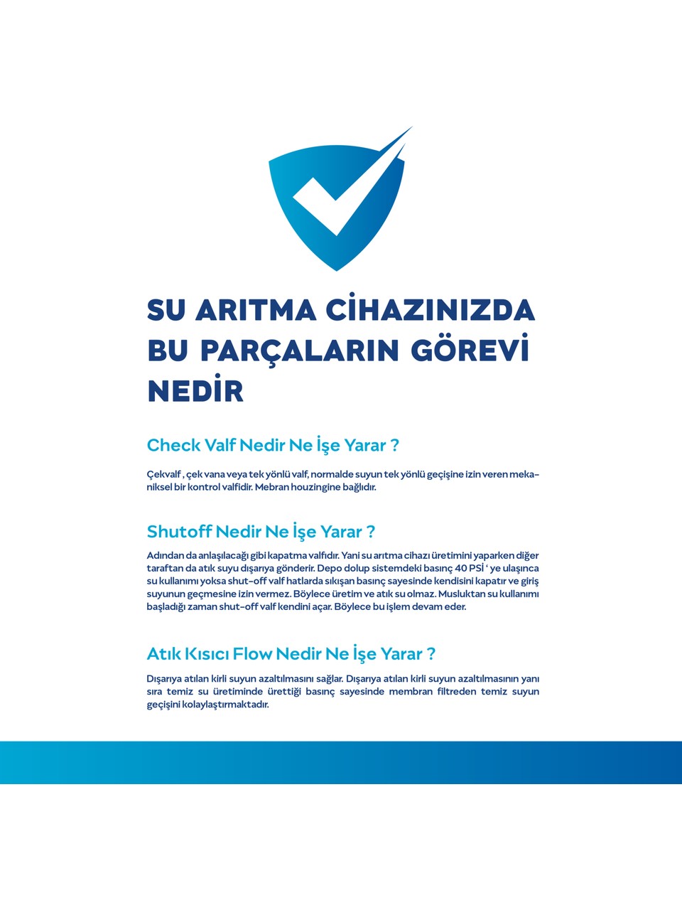 Su Arıtma Cihazı Yenileme Kiti Shut Off - Flow - Check Valf - Hortum Quick - Görsel 5