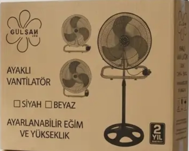 Gülşah Fan Ayaklı Vantilatör 18” | Güçlü ve Sessiz Fan | 55W Tasarruflu | Yükseklik Ayarlı | Ev Tipi Krom - Görsel 4